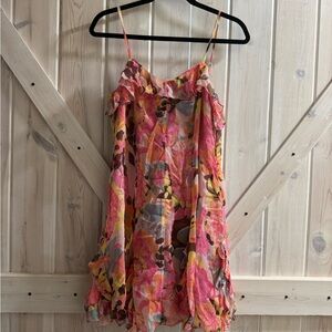 Anna Sui Vibrant Floral Midi Dress